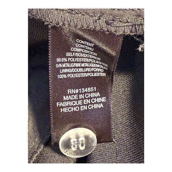 WAYF Women's XL Black Metallic Pinstripe Wide-Leg Trousers Workwear Pants NWOT - Picture 6 of 7